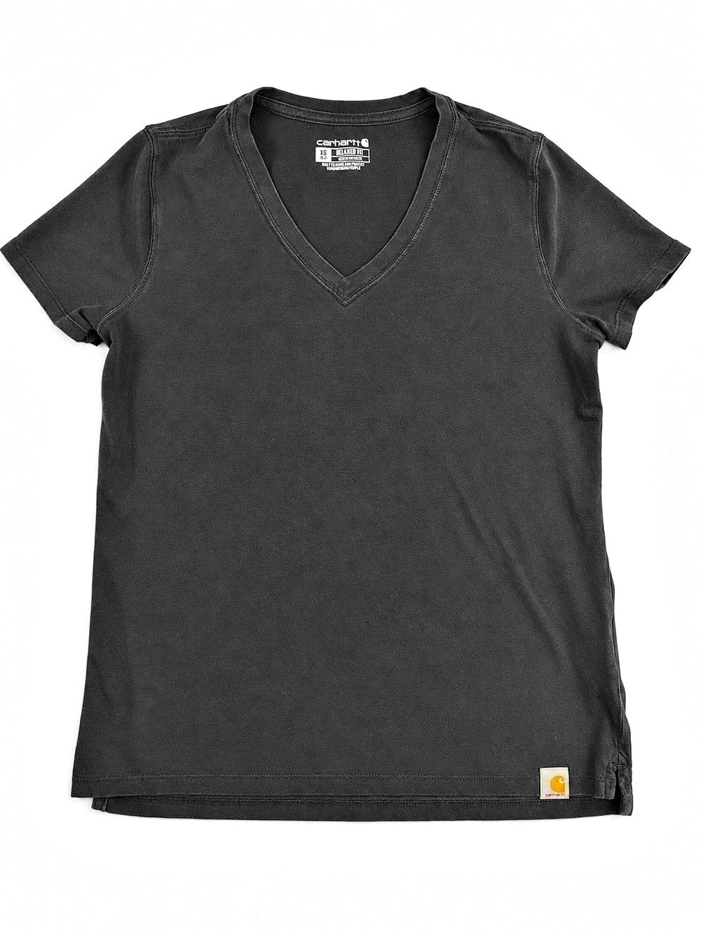 Carhartt Women’s XS Black V-Neck Relaxed Fit Tee Workwear Casual Basic